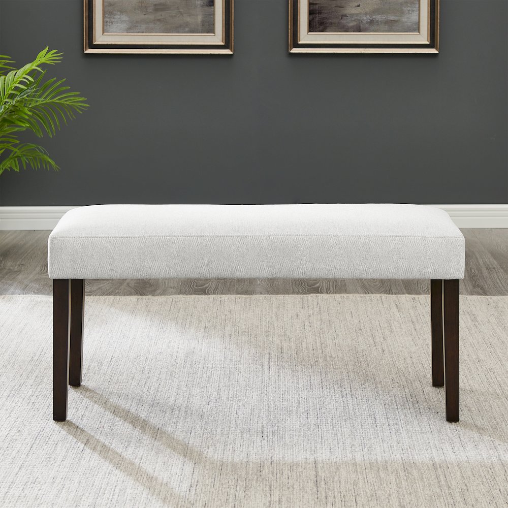 Madison Contemporary Upholstered Dining Bench, Gray. Picture 5