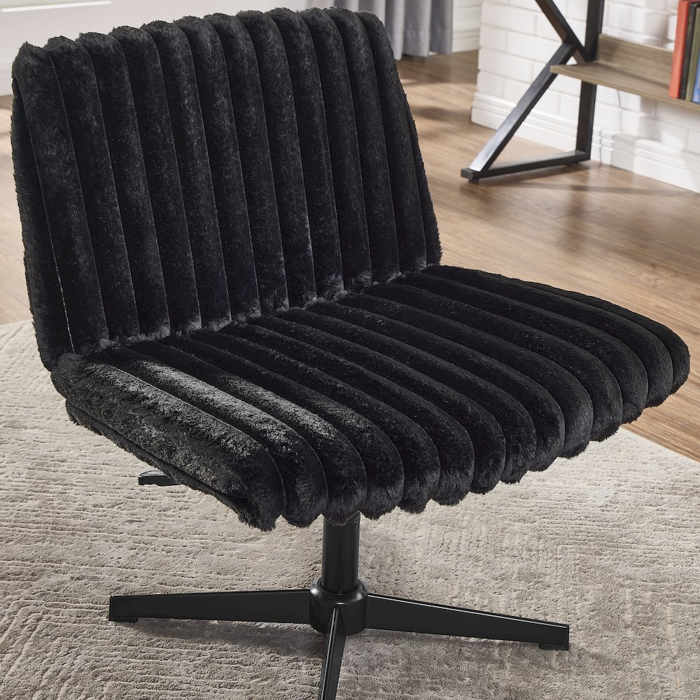Blynn Adjustable Swivel Criss Cross Chair, Office Chair Vanity Chair. Picture 6