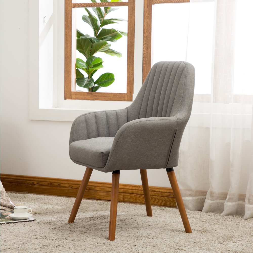 Tuchico Contemporary Fabric Accent Chair, Gray. Picture 4