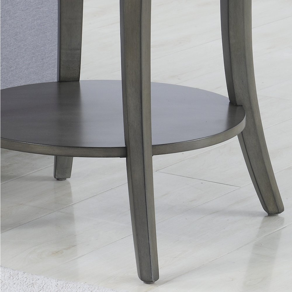 Perth Contemporary Oval Shelf End Table, Gray. Picture 4