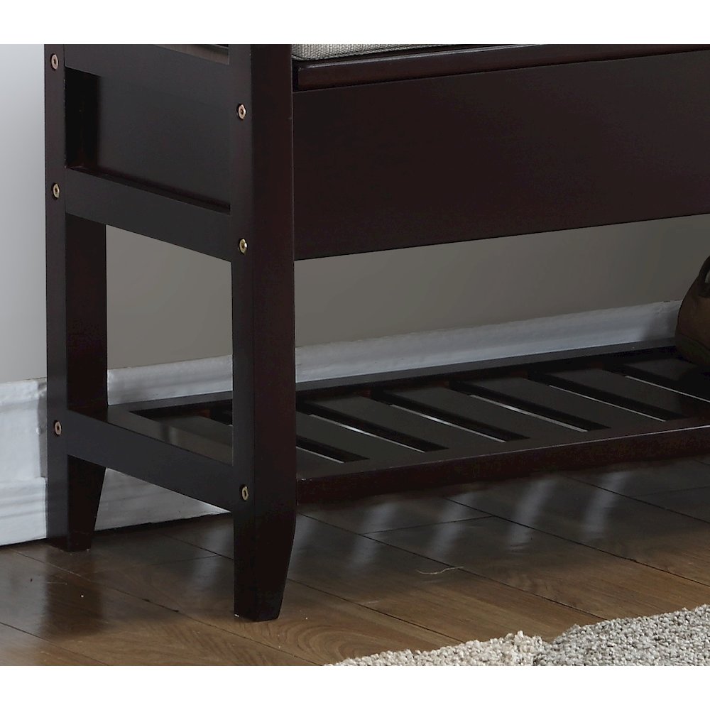 Vannes Espresso Storage Shoe Bench. Picture 6