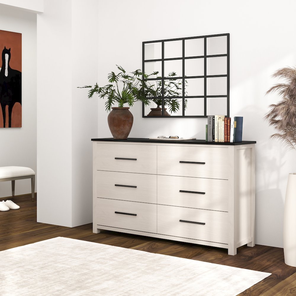 Realynn 6-Drawer Bedroom Dresser, Off-White Finish. Picture 3