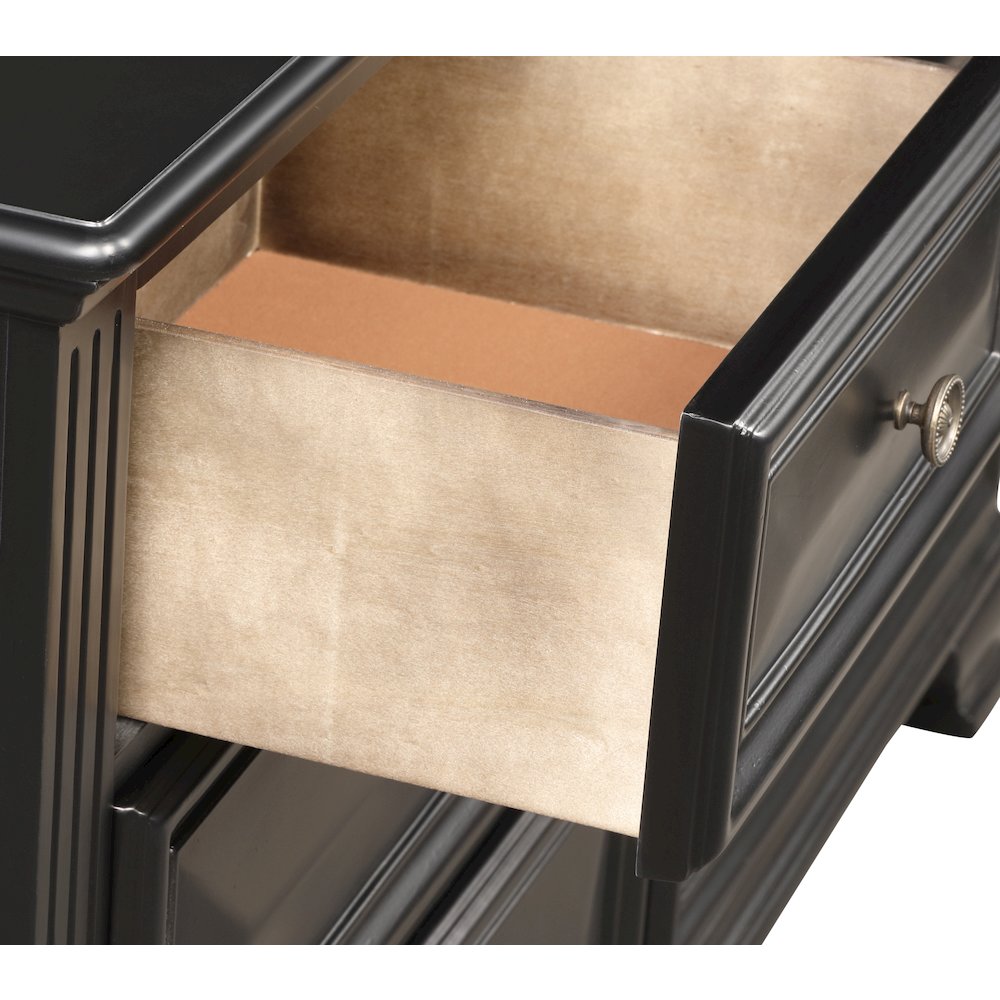 Renova Vintage Black 2-Drawer Nightstand. Picture 5