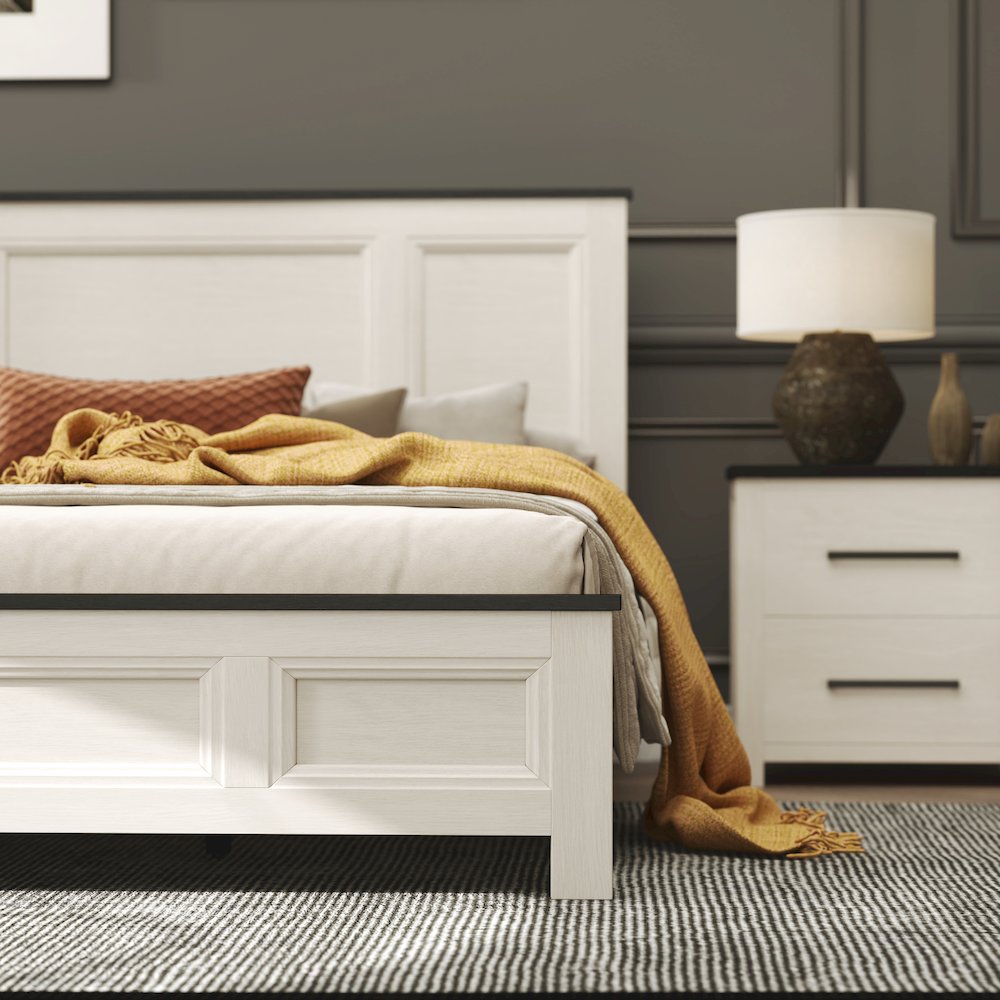 Realynn 5-Piece Queen Wood Bedroom Set, Off-White Finish. Picture 6