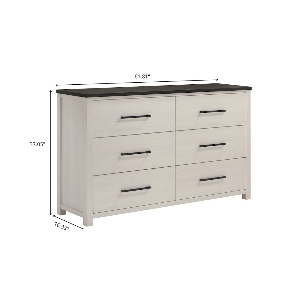 Realynn 6-Drawer Bedroom Dresser, Off-White Finish. Picture 9
