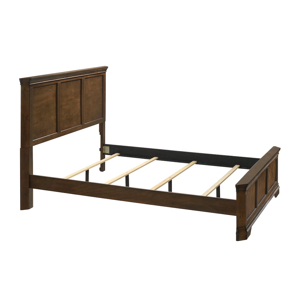 Maderne Traditional Wood Panel Bed, Queen, Antique Walnut Finish. Picture 5