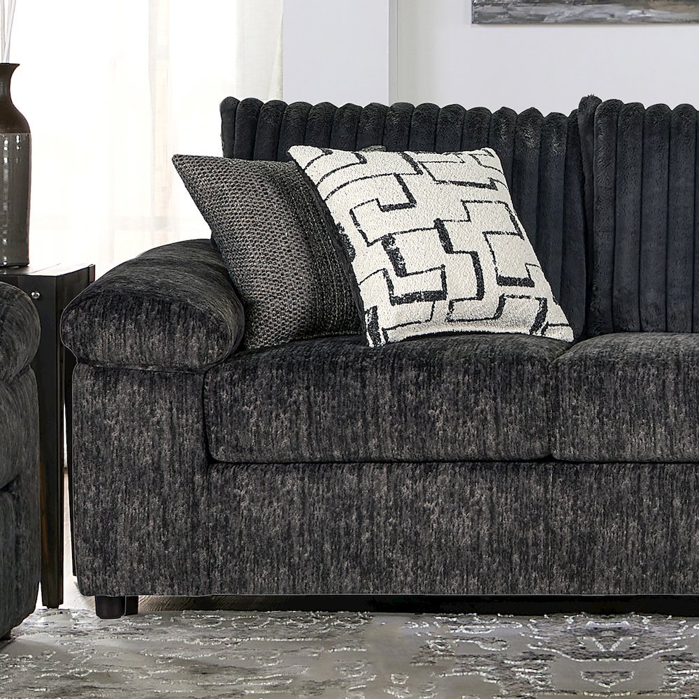 Nason Wide Wale Corduroy Sofa, Loveseat, and Cuddle Chair Set, Charcoal. Picture 6