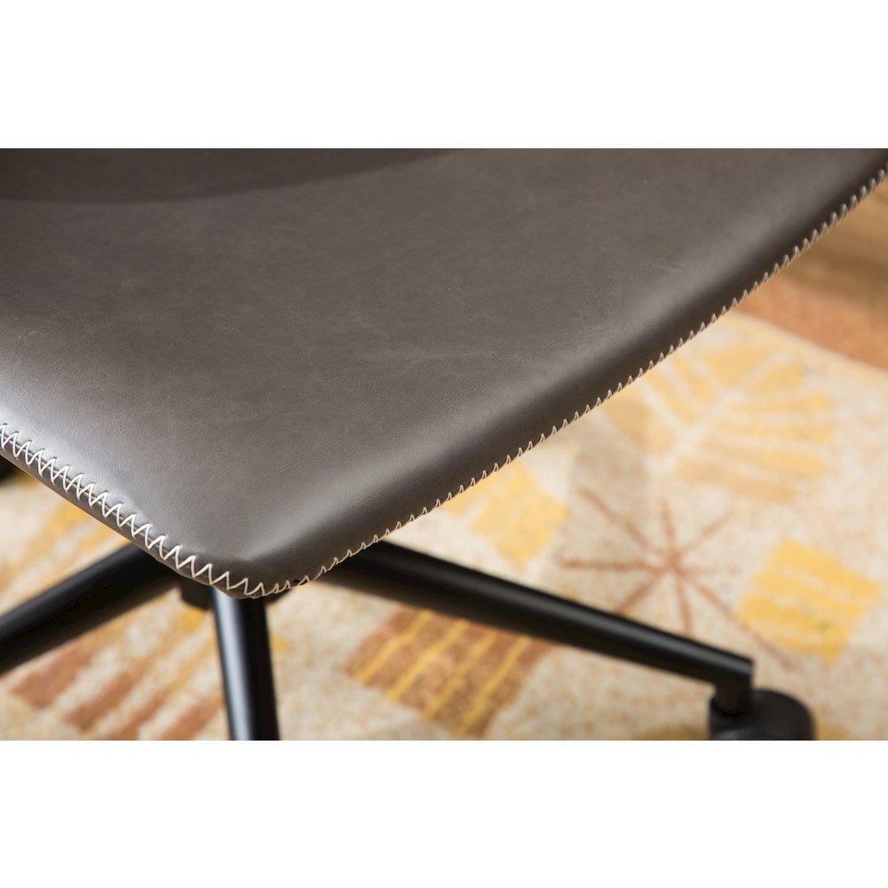 Cesena Faux Leather 360 Swivel Air Lift Office Chair, Antique Gray. Picture 6