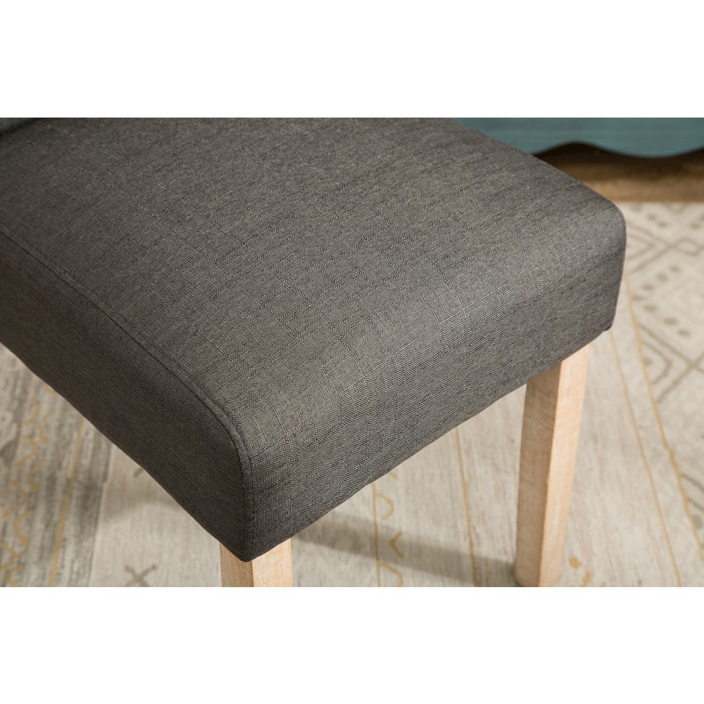 Habit Solid Wood Tufted Parsons Charcoal Dining Chair, Set of 2. Picture 8