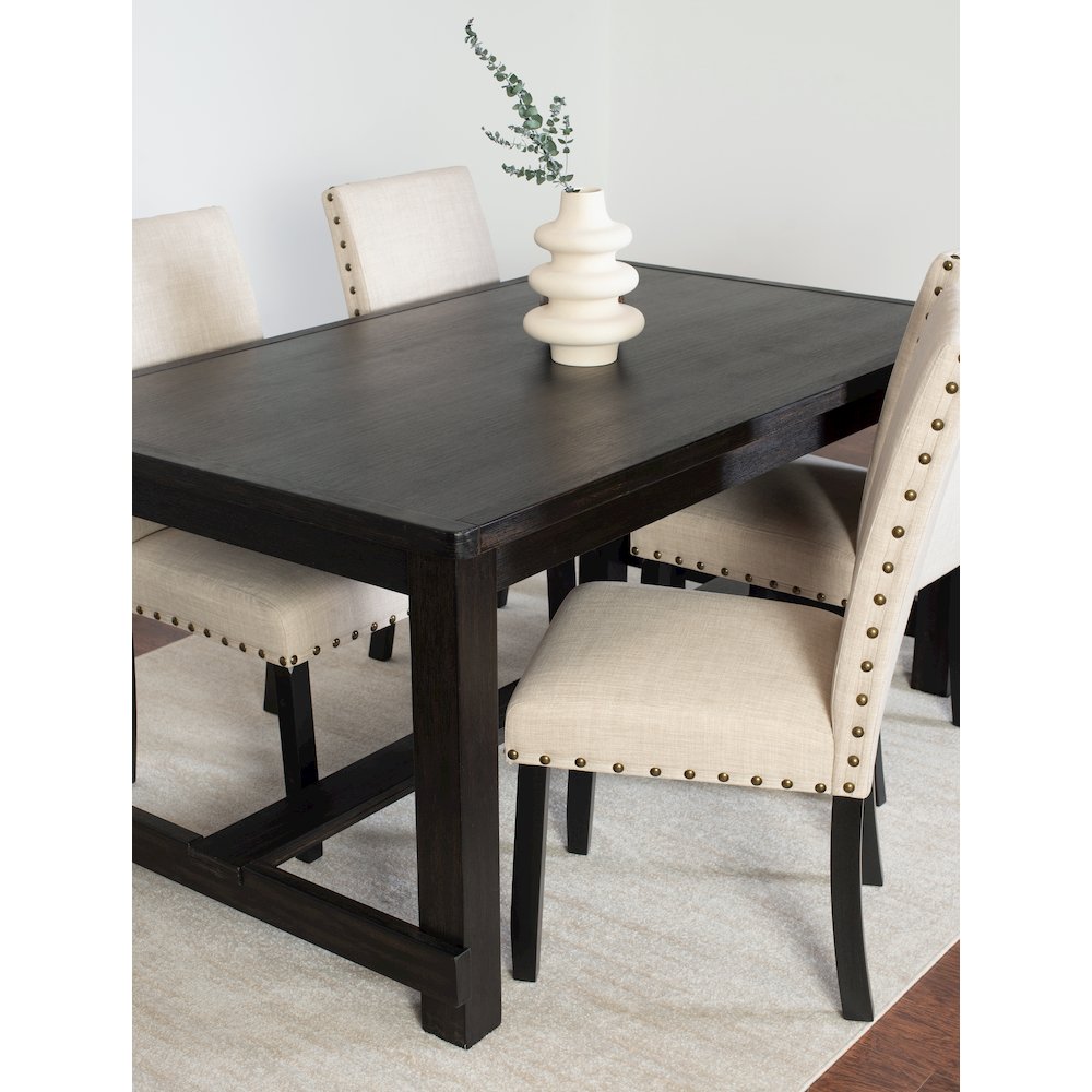 Muzzi Contemporary 5-Piece Dining Set, Dining Table with 4 Stylish Chairs, Tan. Picture 3