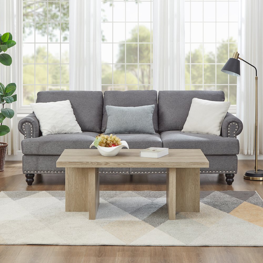 Mchome Contemporary Coffee Table, Oak Finish. Picture 3