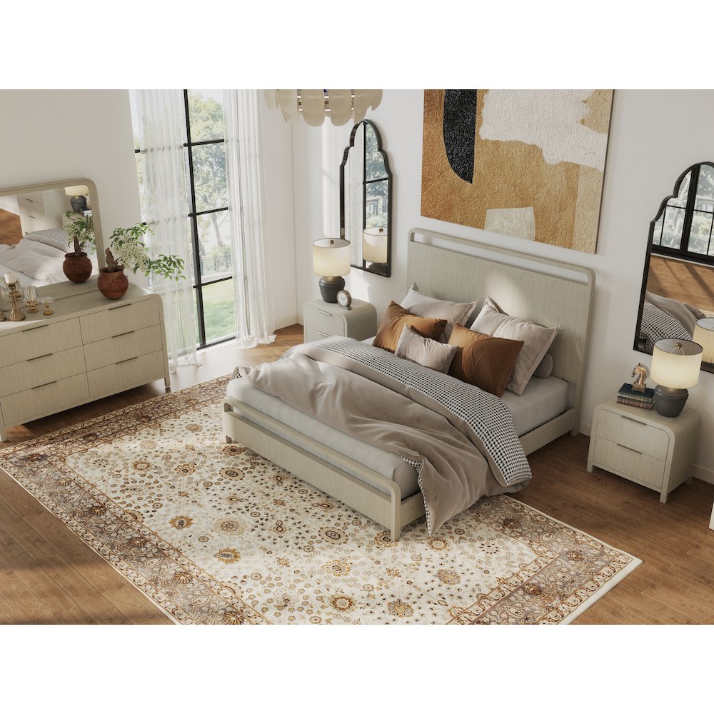 Tavari 6-PC Queen Bedroom Set in Light Gray. Picture 4
