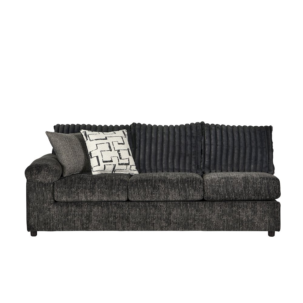 Nason Wide Wale Corduroy Sofa Chaise, Charcoal. Picture 3