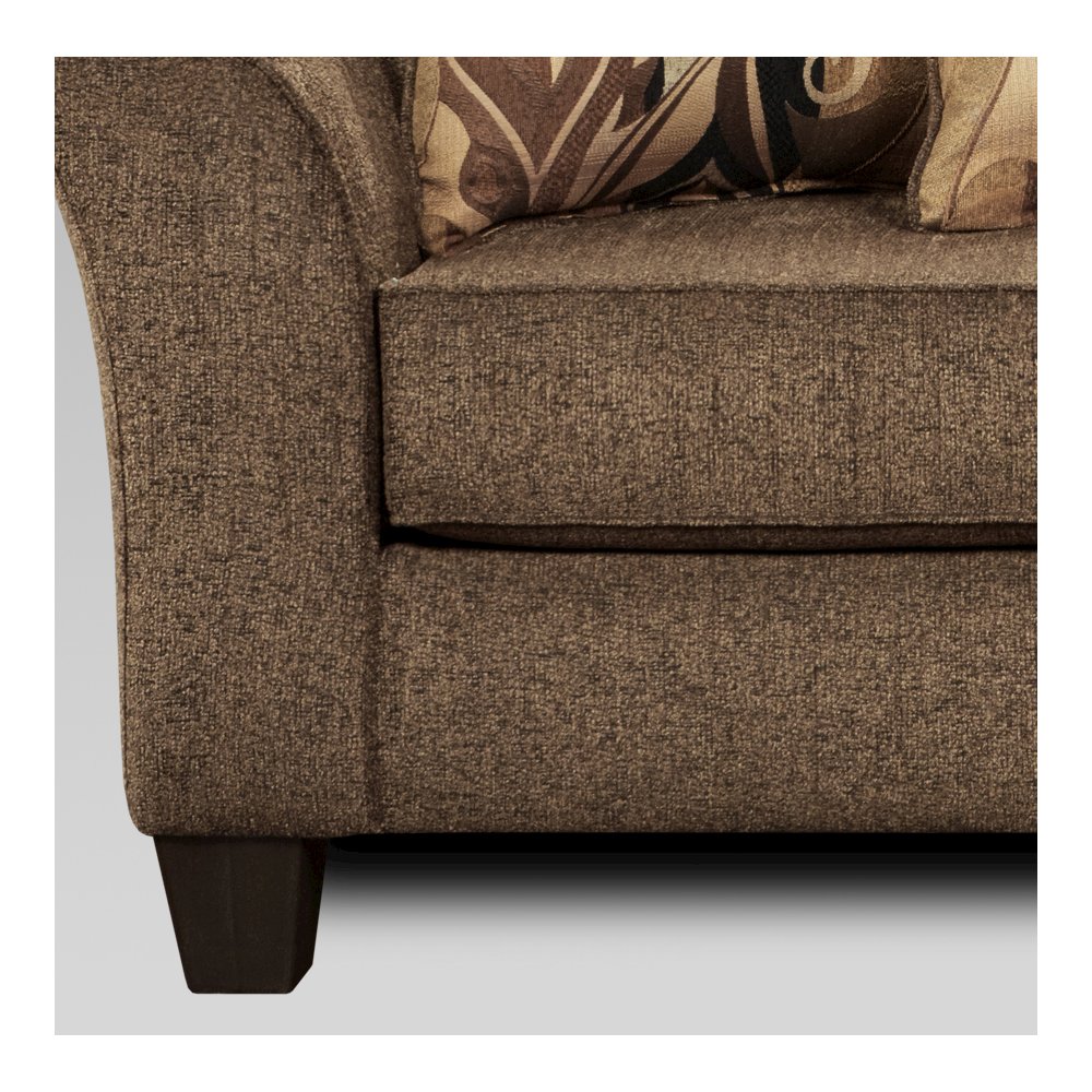 Camero Cafe Fabric Pillowback Sofa and Loveseat Set. Picture 8