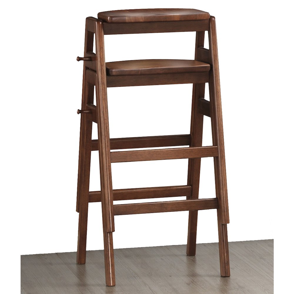 Malvern Mid-Century Modern Wood Stackable Barstools, Set of 2. Picture 6