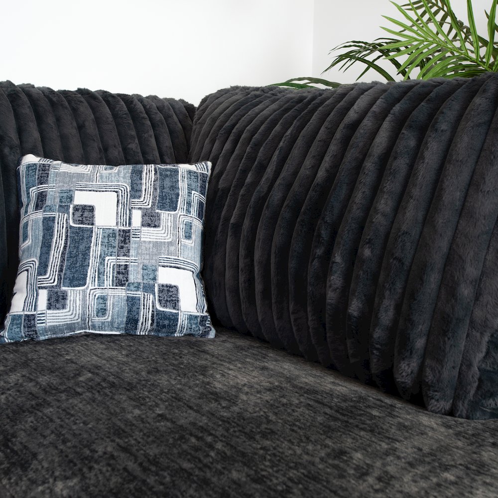 Nexus Wide Wale Corduroy L-shape Sectional with Chaise, Galactic Charcoal. Picture 6