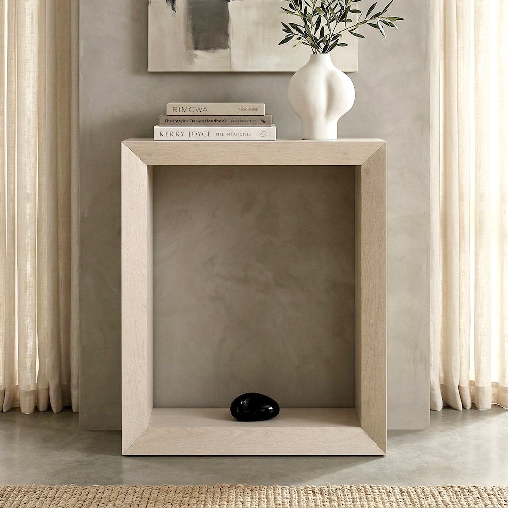 Osmond 22" Wide Rectangular Console Table in Alder White. Picture 2