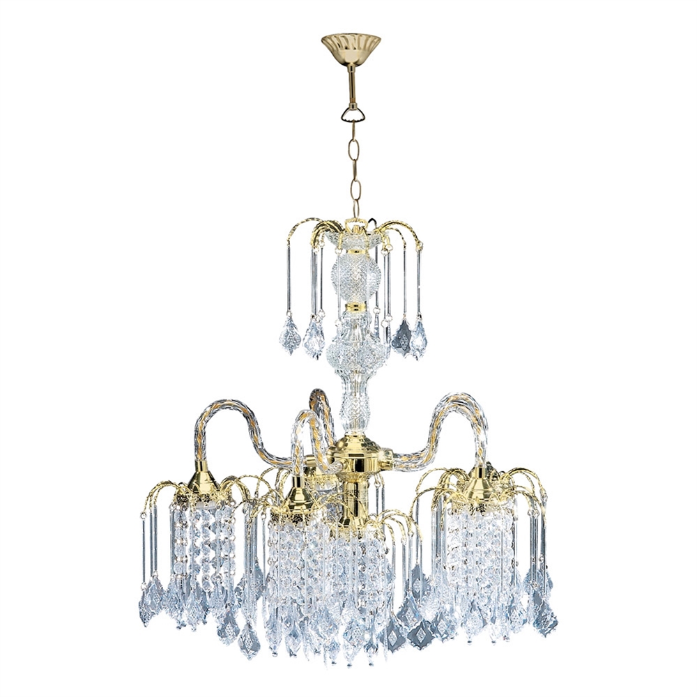 25"H Polished Brass Finish Chandelier. Picture 1