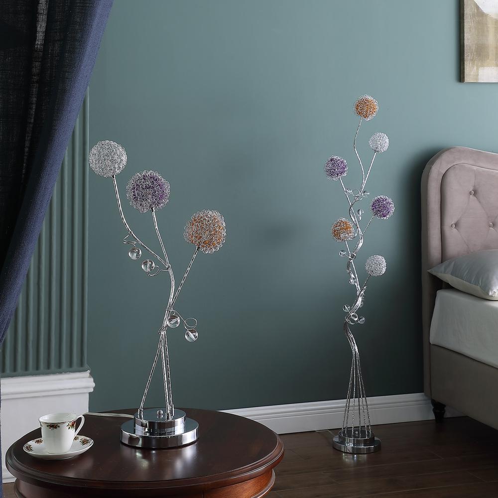 58.5" In 6 Aluminum Led Zeus Metal Floor Lamp. Picture 5