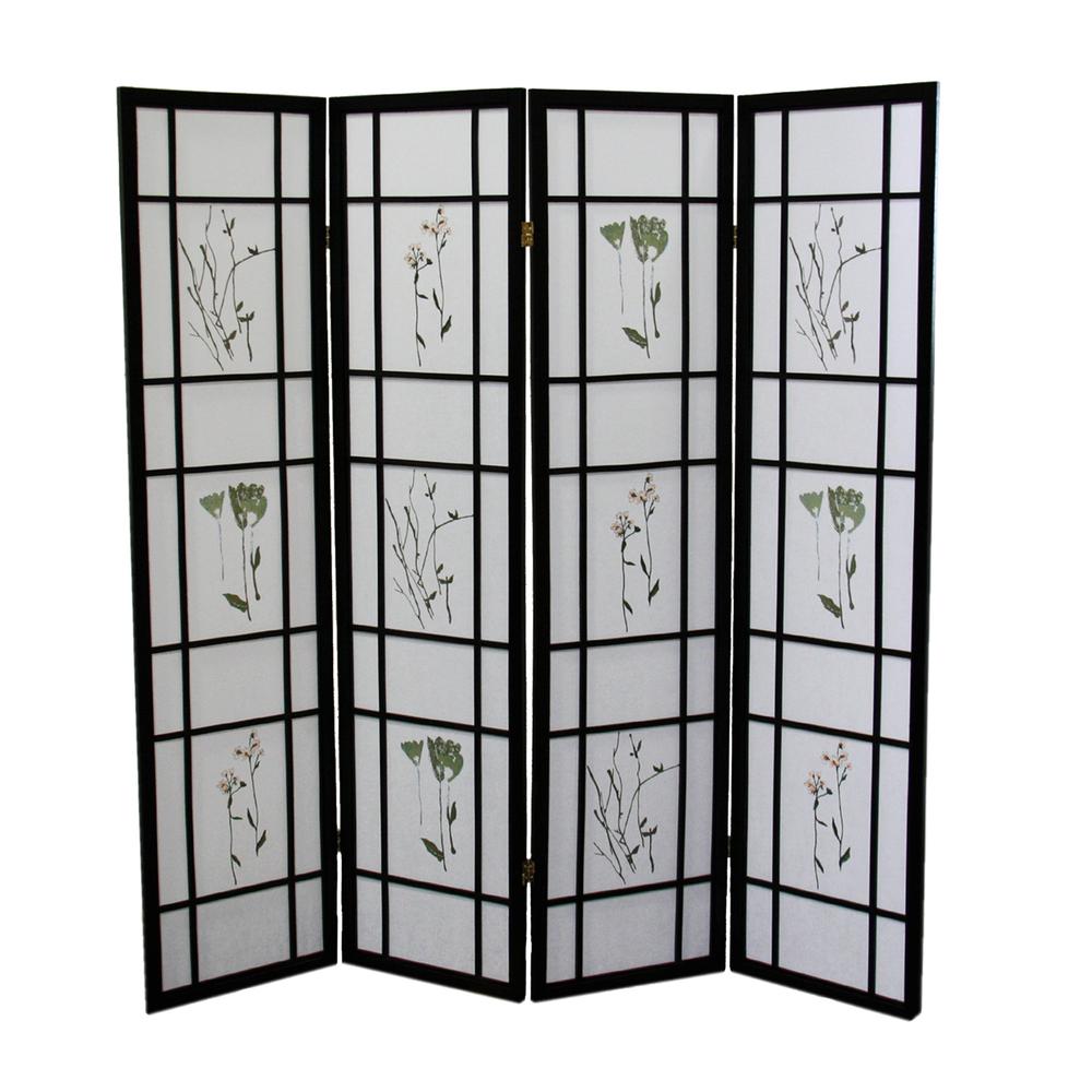 4 Panel Shoji Screen - Black. Picture 3