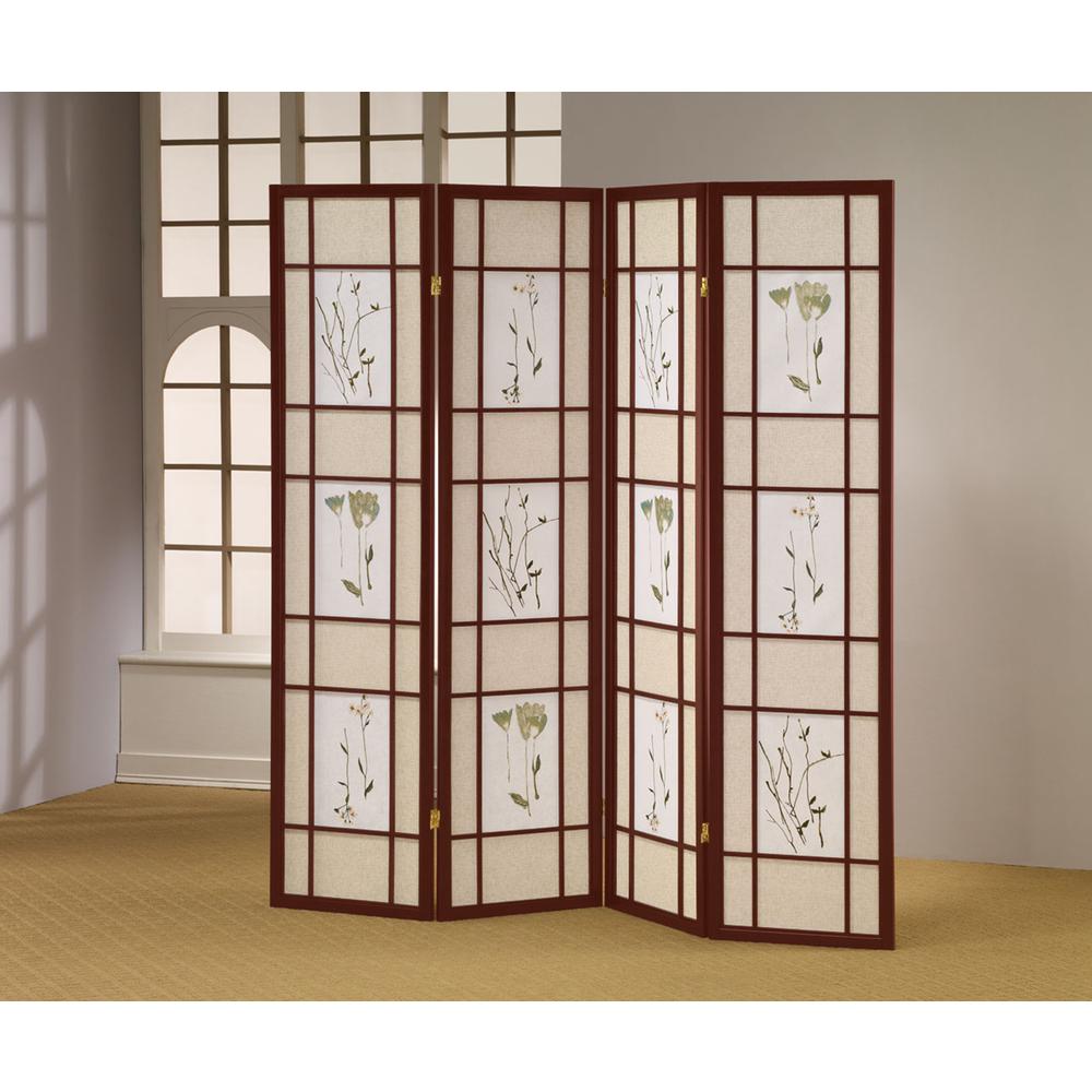 4 Panel Shoji Screen - Cherry. Picture 2