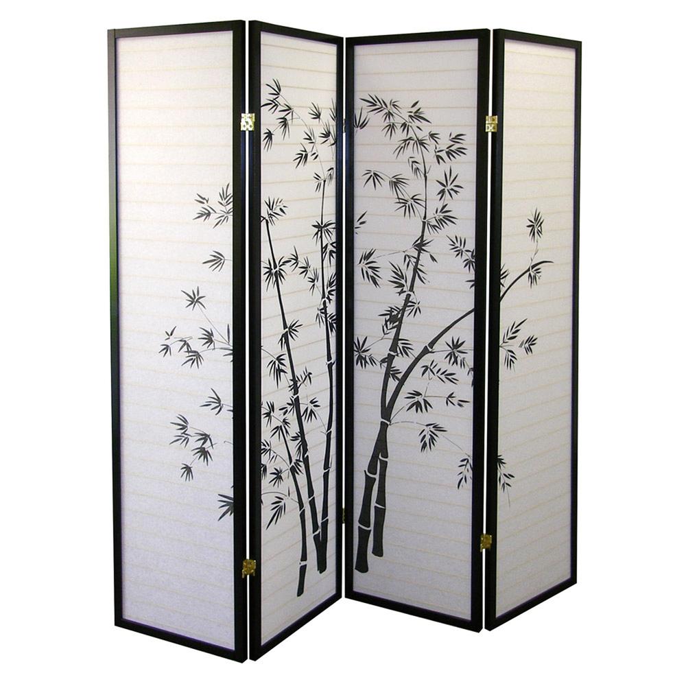 4-Panel Room Divider - Bamboo. Picture 3