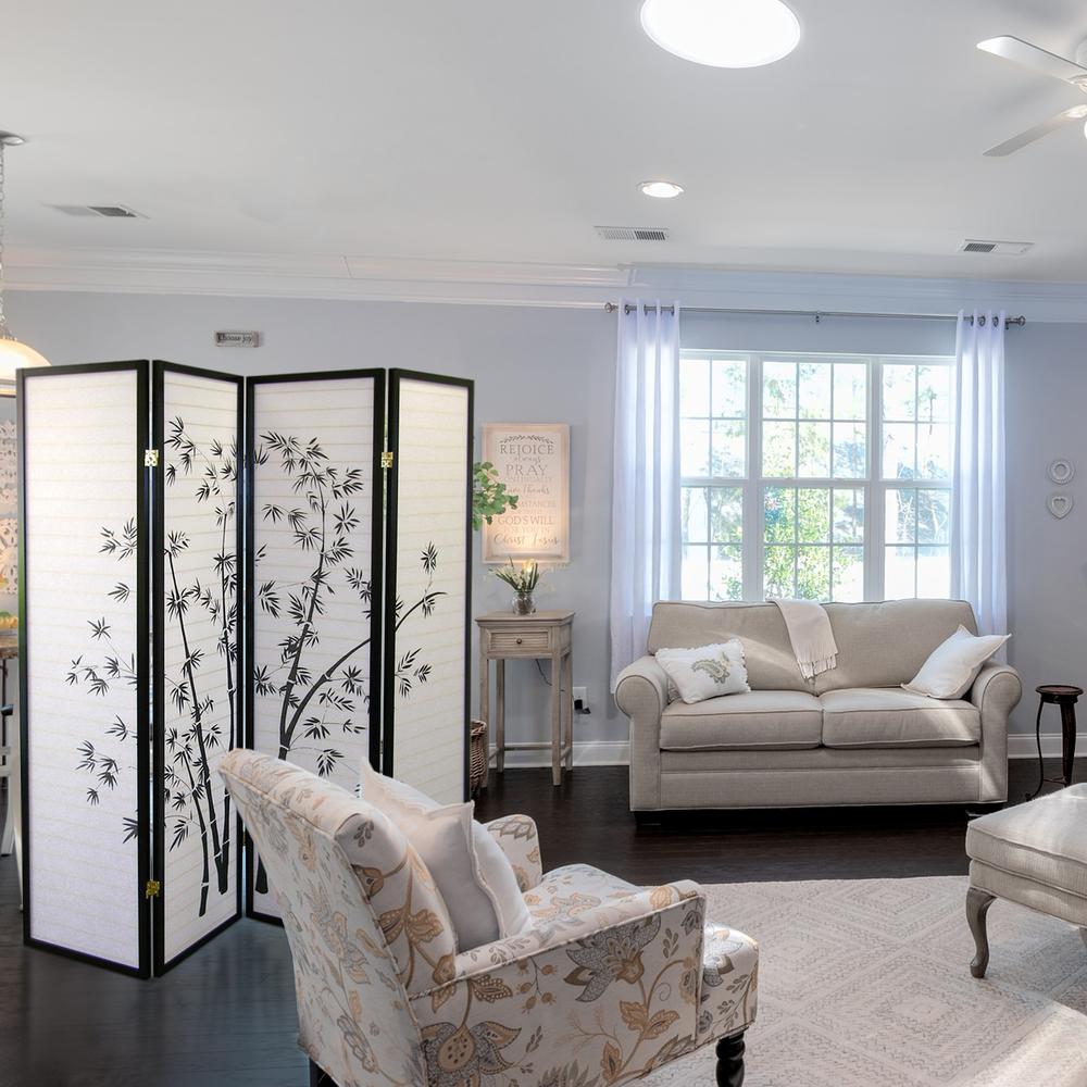 4-Panel Room Divider - Bamboo. Picture 1