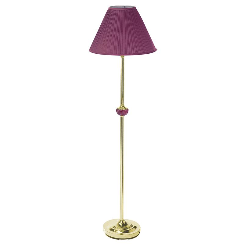 60"H Burgundy Ceramic/Brass Floor Lamp. Picture 1