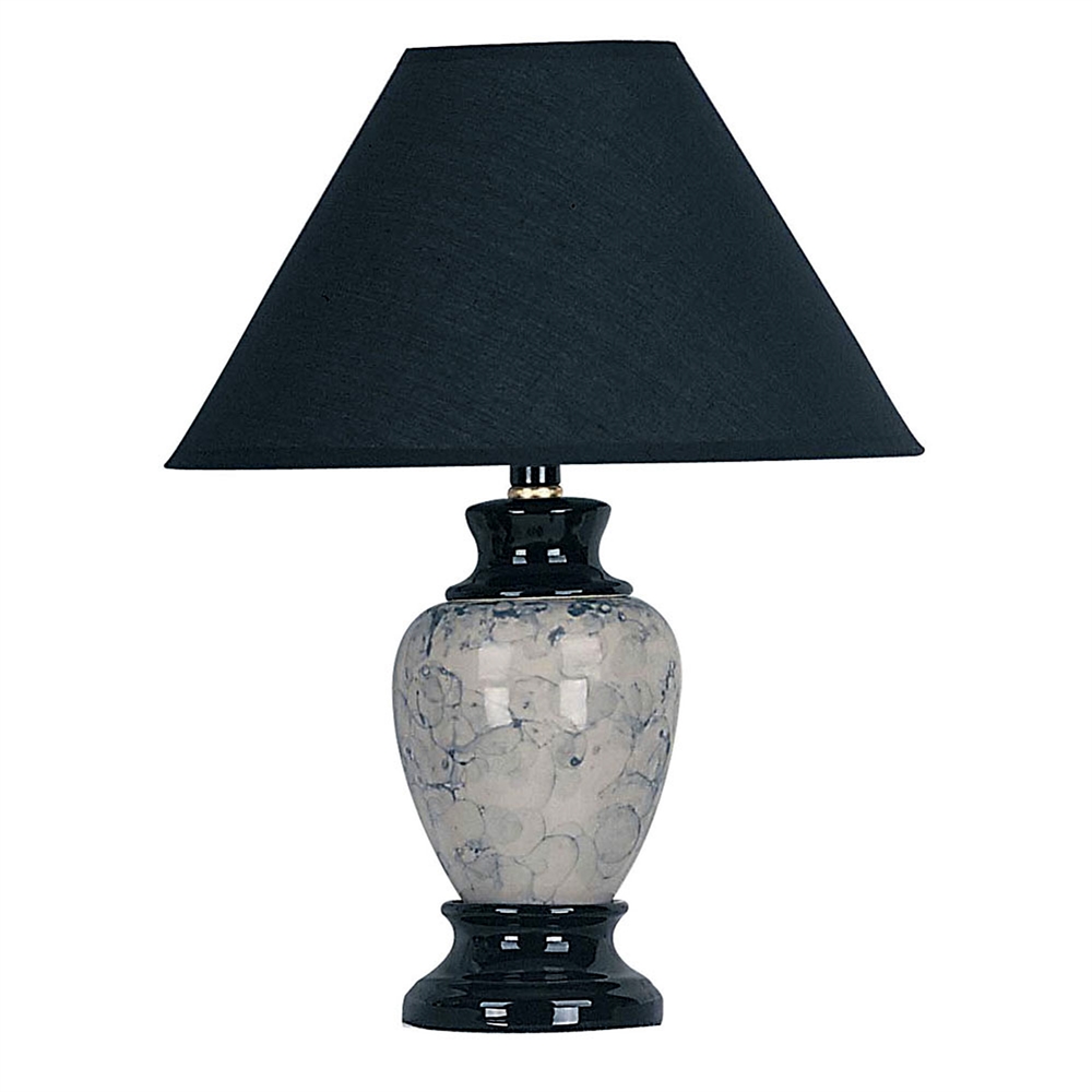 13"H Ceramic Table Lamp - Black. Picture 1