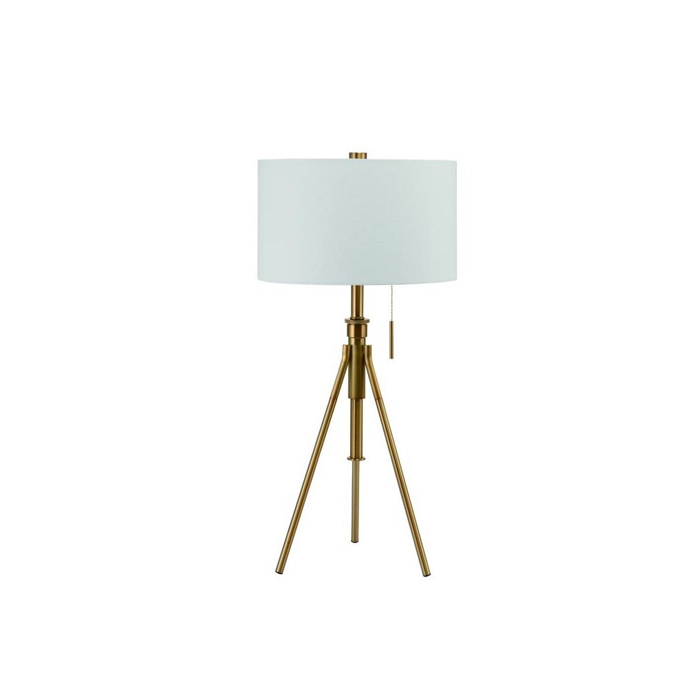 58" To 72"H Mid-Century Adjustable Tripod Silver Floor Lamp. Picture 1