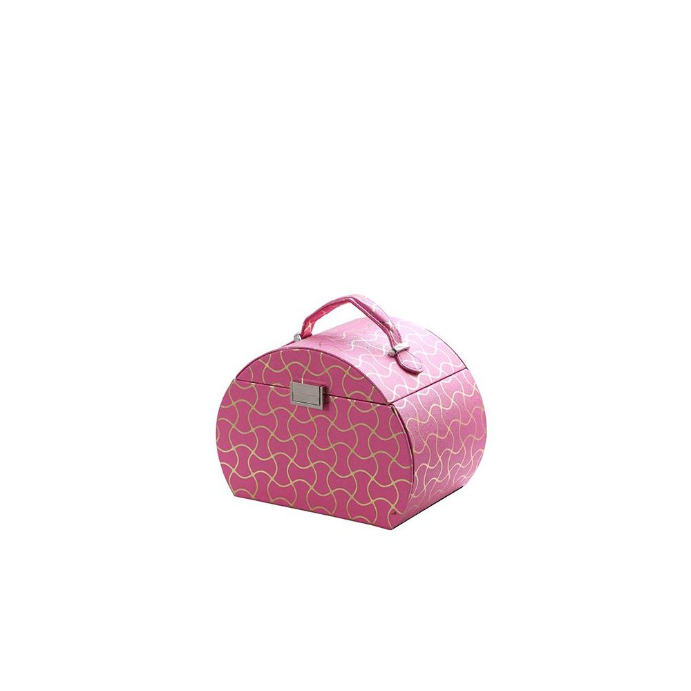 6.8" In Hot Pink Travel Jewelry Case. Picture 1