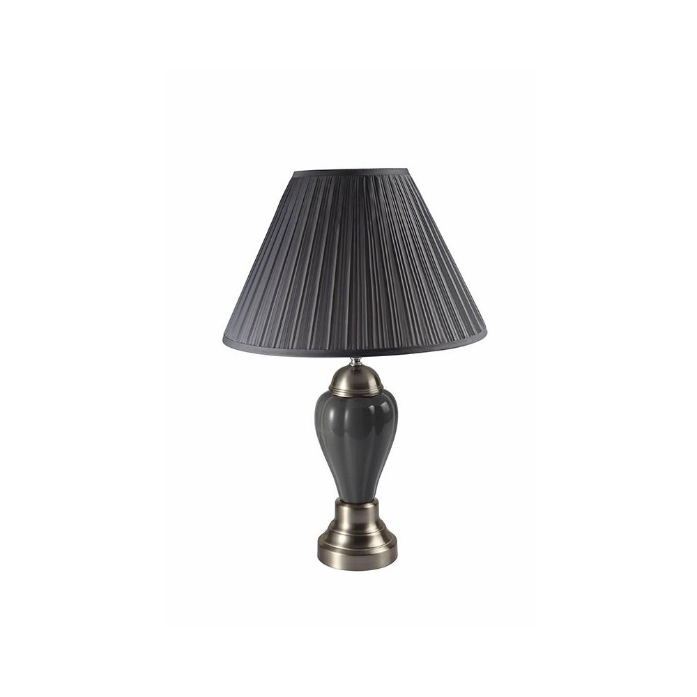 27"In Ceramic And Metal Table Lamp - Silver/Gray. Picture 1