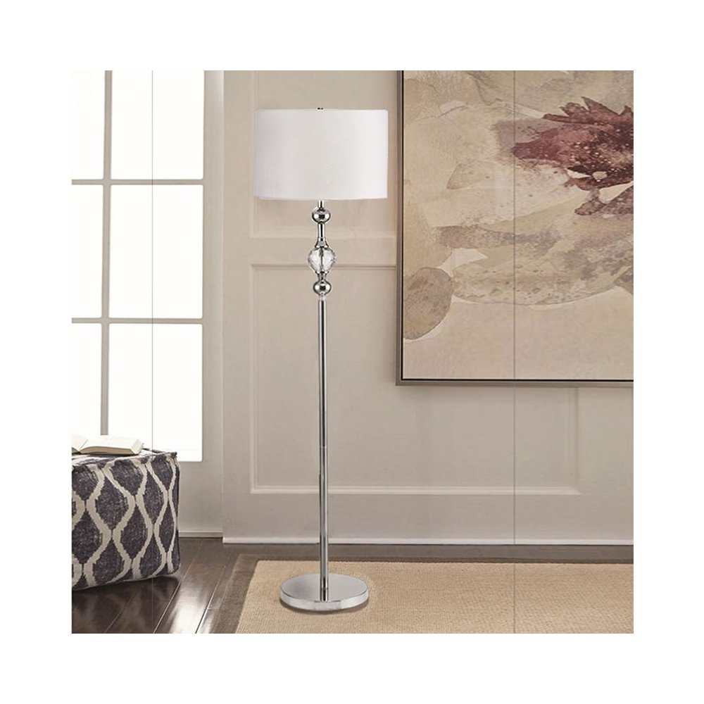 62.5"In Leona Crystal And Chrome Floor Lamp. Picture 2