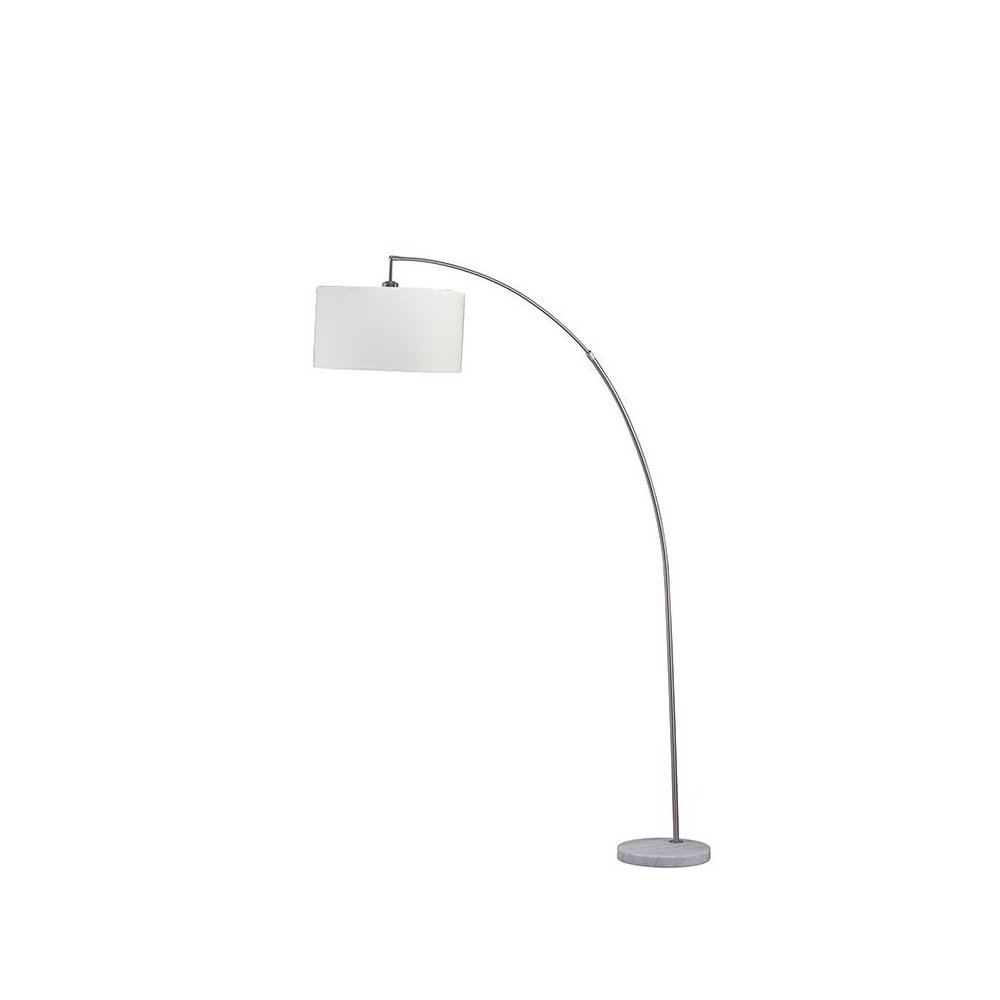 86" In Allegro Silver Arc White Marble Floor Lamp. Picture 1