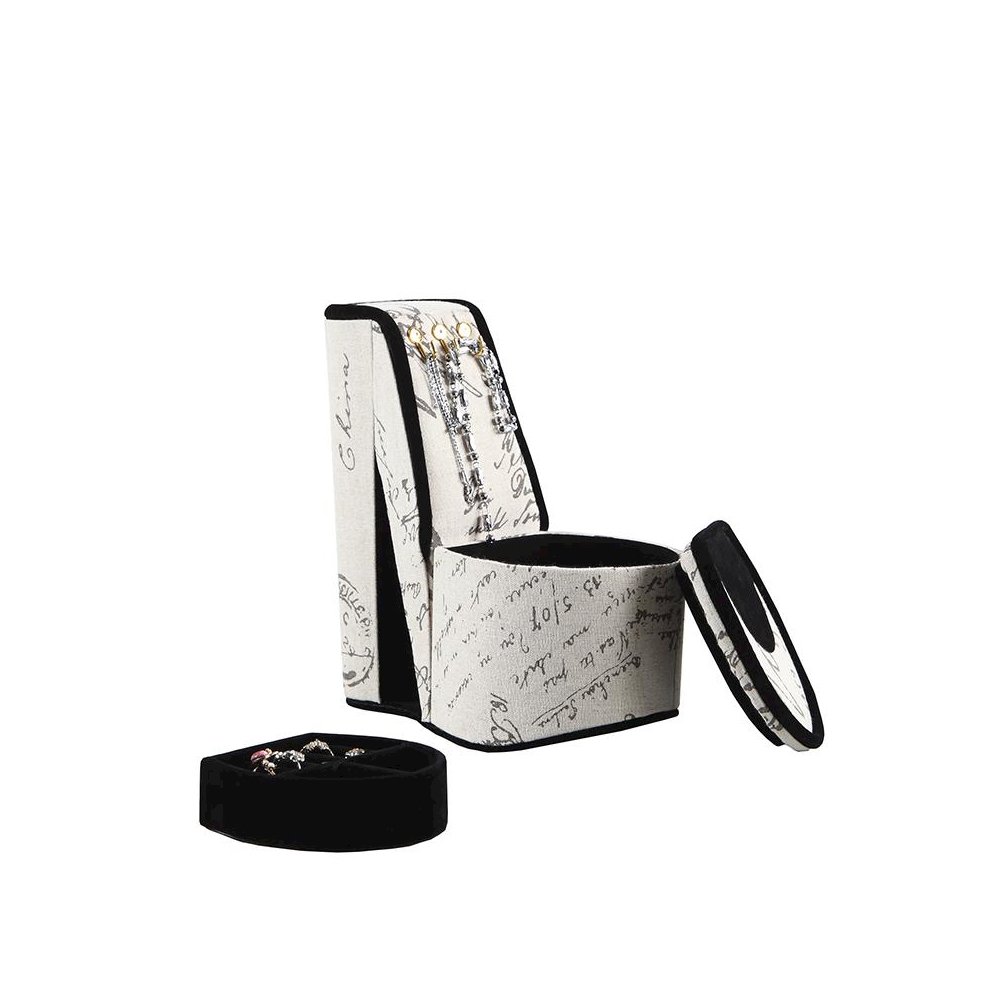9" In Stencil Letter Print High Heel Shoe Display W/ Hooks Jewelry Box. Picture 2