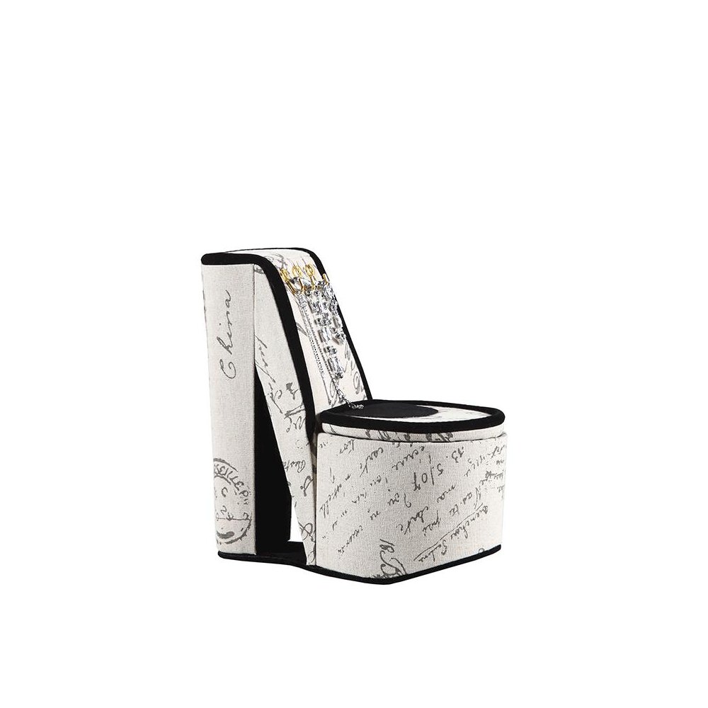 9" In Stencil Letter Print High Heel Shoe Display W/ Hooks Jewelry Box. Picture 1