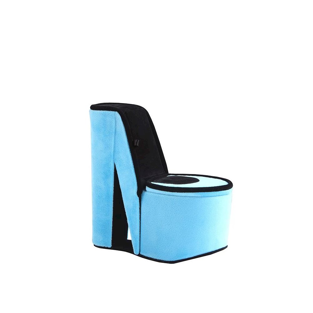 9" In Turqoise Blue Velvet High Heel Shoe Hidden Jewelry Box. Picture 1
