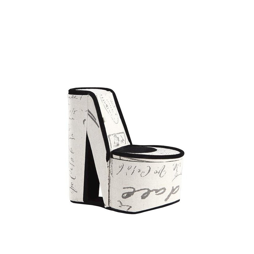 9" In Stencil Letter Print High Heel Shoe Hidden Jewelry Box. Picture 1