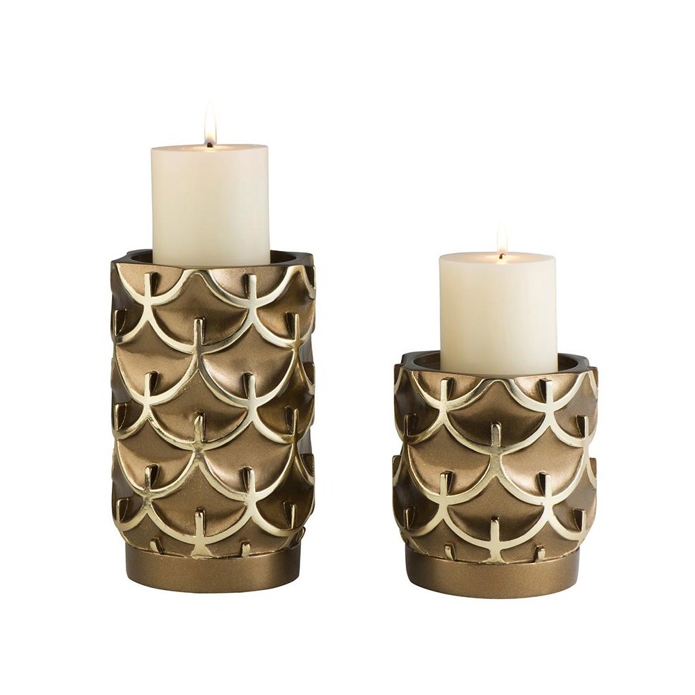 5.5", 8"H Mystic Owl Candleholders Set of 2. Picture 1