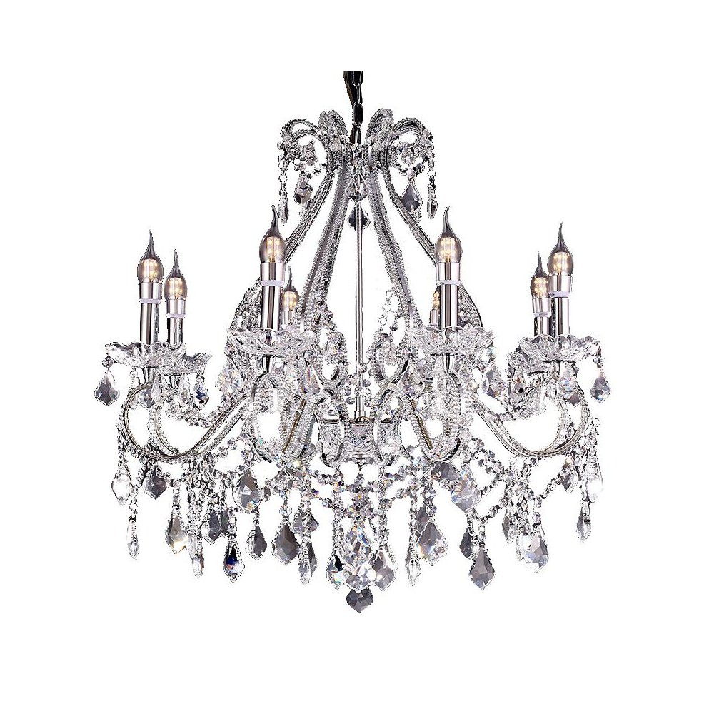 27"W X 28"H Nola Crystal 8-Lights Hard-Wired Chandelier W/ Led Lights. Picture 1