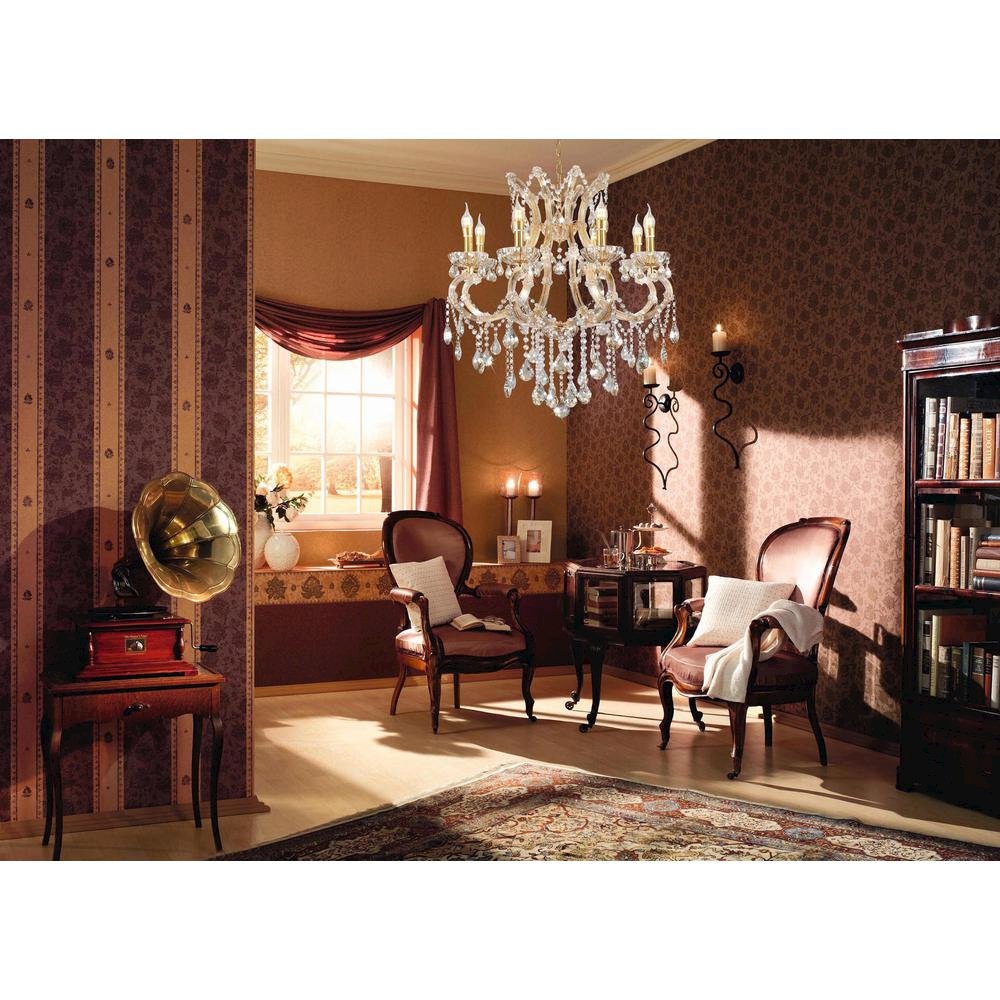 30" Gallant Cognac Crystal 8-Lights Led Hard-Wired Ceiling Lamp. Picture 3