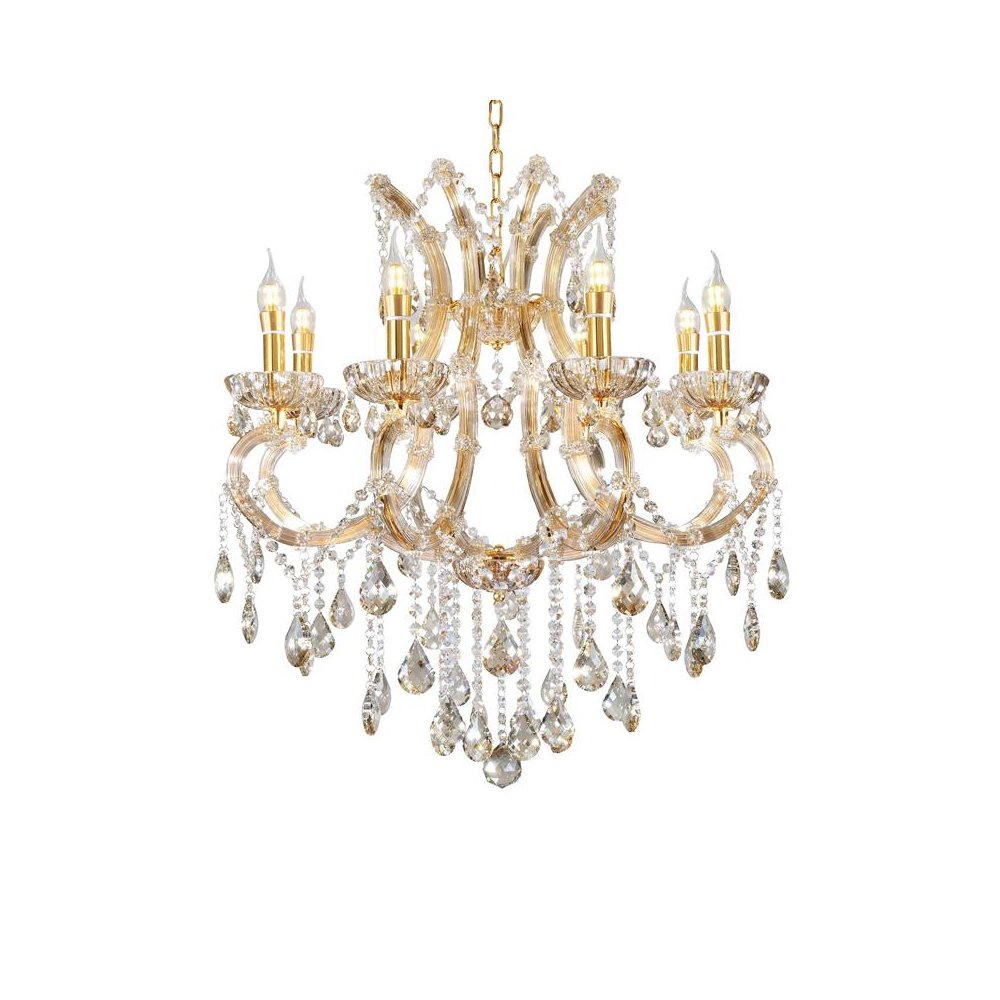30" Gallant Cognac Crystal 8-Lights Led Hard-Wired Ceiling Lamp. Picture 1