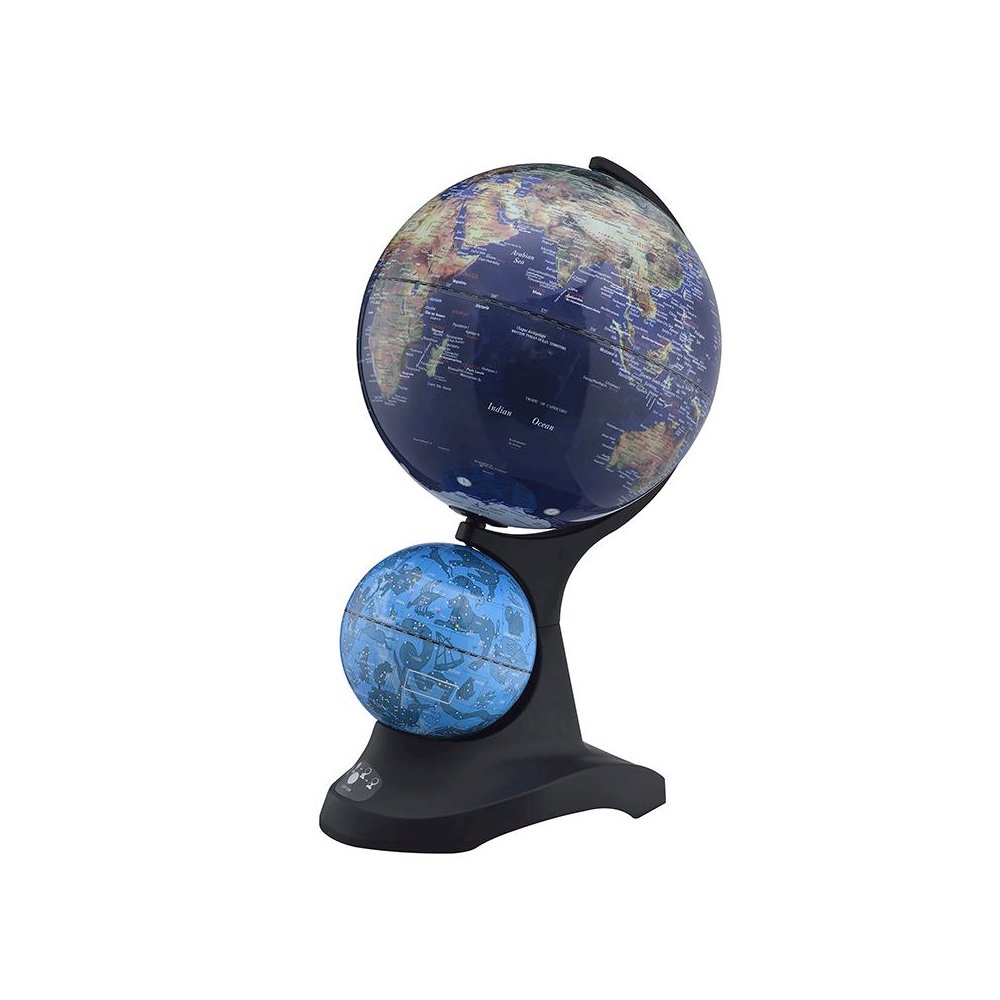 17.5 In Dual Globe W/ Constellation On Black Acrylic Base. Picture 1
