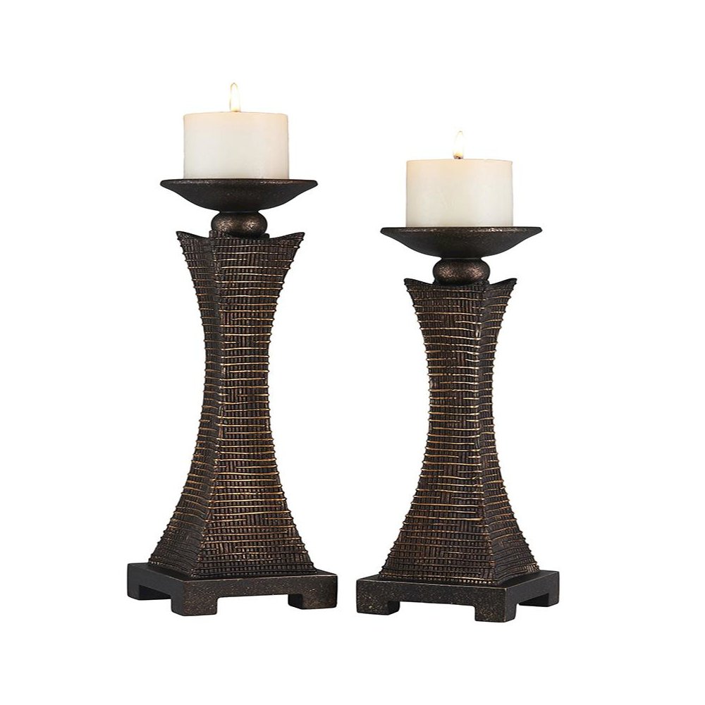 15.75", 17.5" Kayan Candleholder Set. Picture 1
