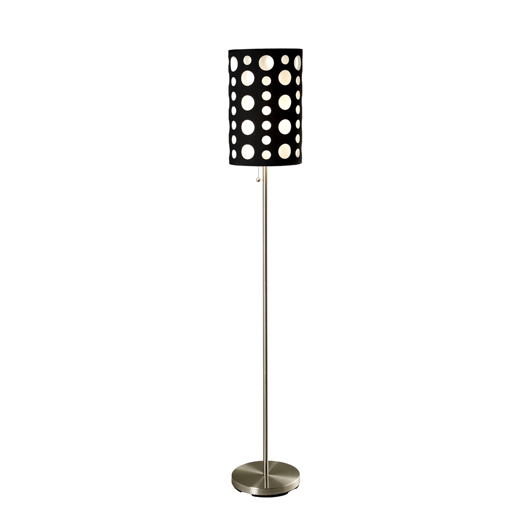 66"H Modern Retro Black-White Floor Lamp. Picture 1