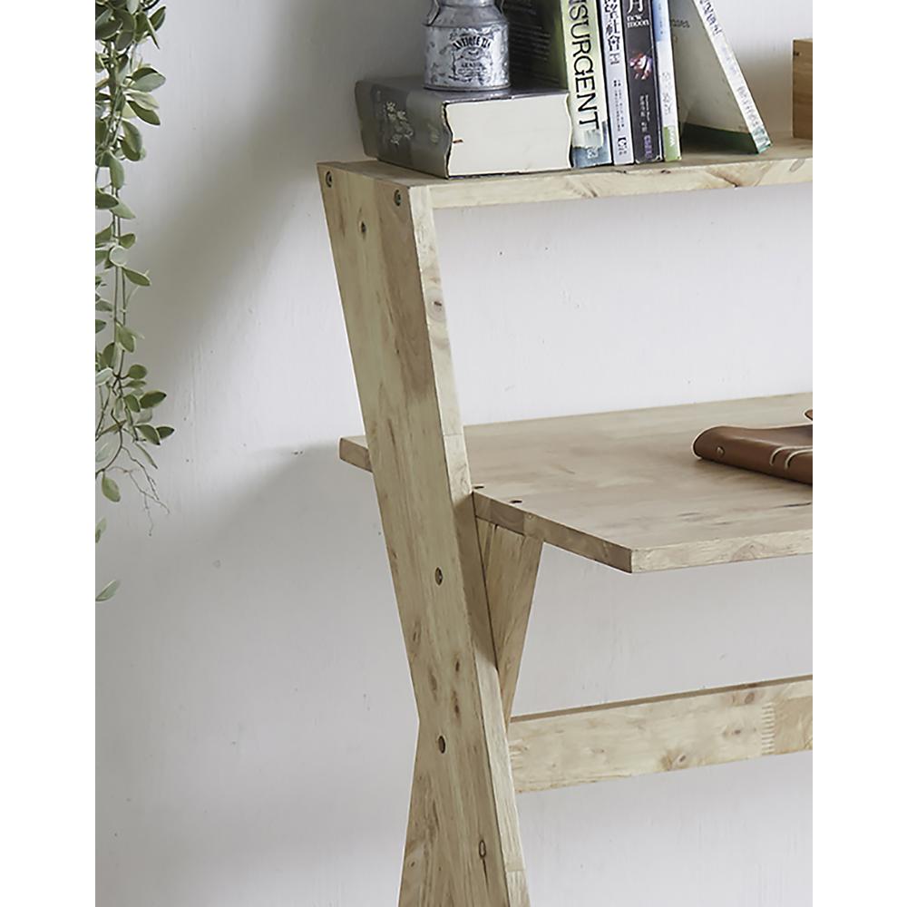 37.5" In Mid Century Crisscross Study Desk - Natural. Picture 4