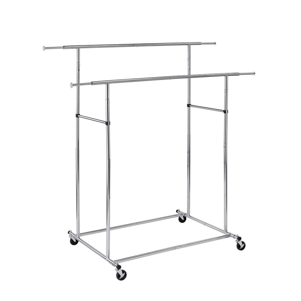 65"In Dual Bar Adjustable Industrial Garment Rack. Picture 2
