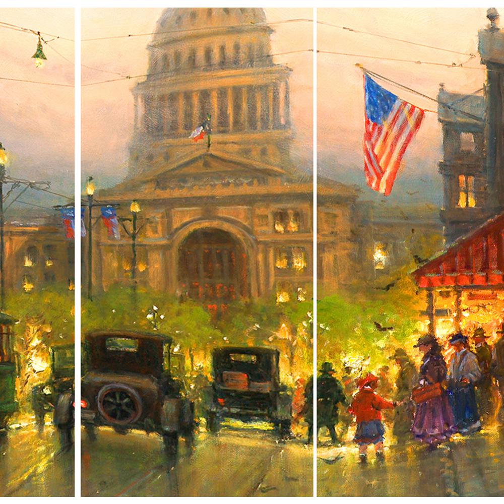71" Capitol Hill Street Scene Canvas Room Divider. Picture 2