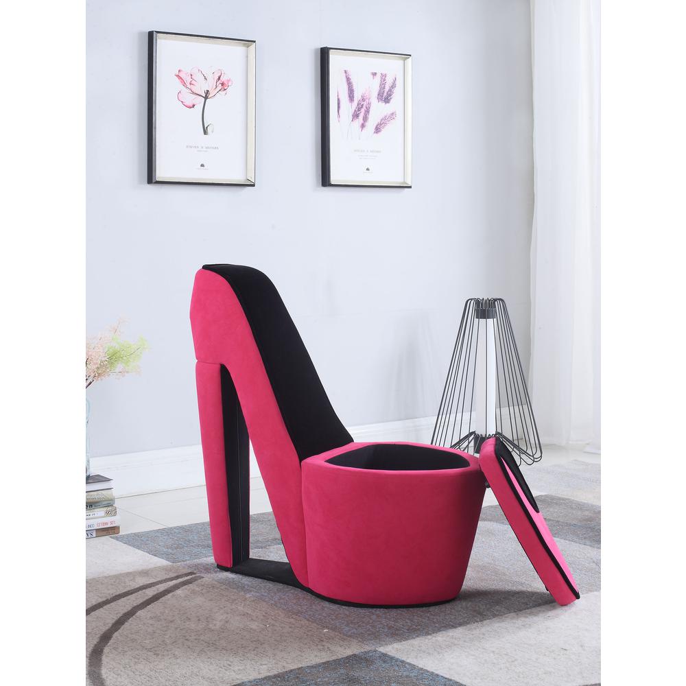 Pink/Black High Heels Storage Chair