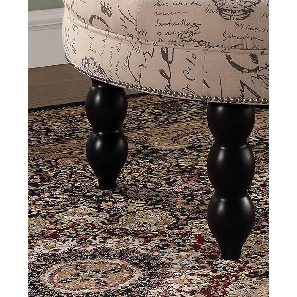 19.5"H Old World Round Signature Ottoman. Picture 3